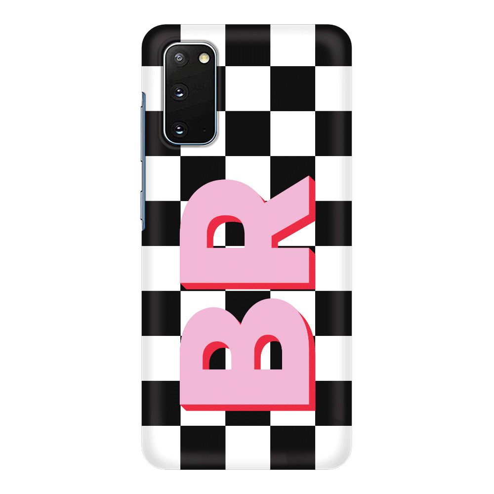 Samsung Galaxy S20 / Snap Classic Custom Monogram Initial Checkerboard, Phone Case - Samsung S Series - Stylizedd.com