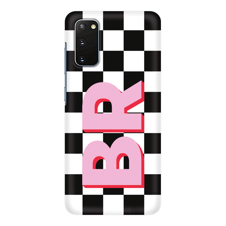 Samsung Galaxy S20 / Snap Classic Custom Monogram Initial Checkerboard, Phone Case - Samsung S Series - Stylizedd.com
