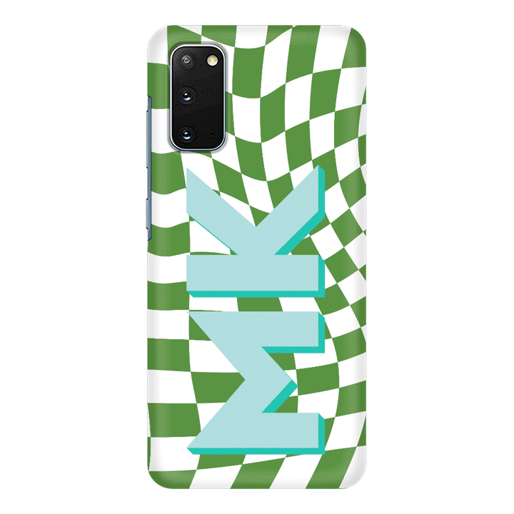 Samsung Galaxy S20 / Snap Classic Custom Monogram Initial Wavy Checkerboard, Phone Case - Samsung S Series - Stylizedd.com