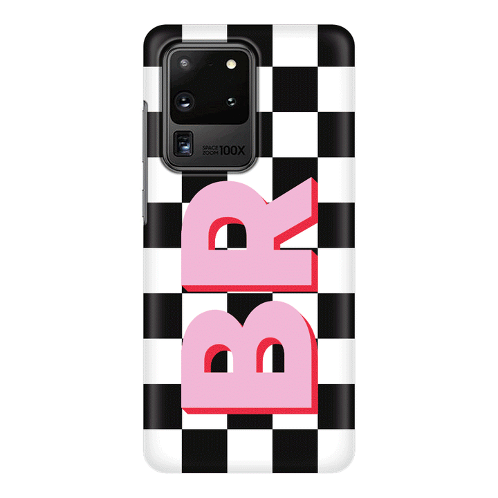 Samsung Galaxy S20 Ultra / Snap Classic Custom Monogram Initial Checkerboard, Phone Case - Samsung S Series - Stylizedd.com