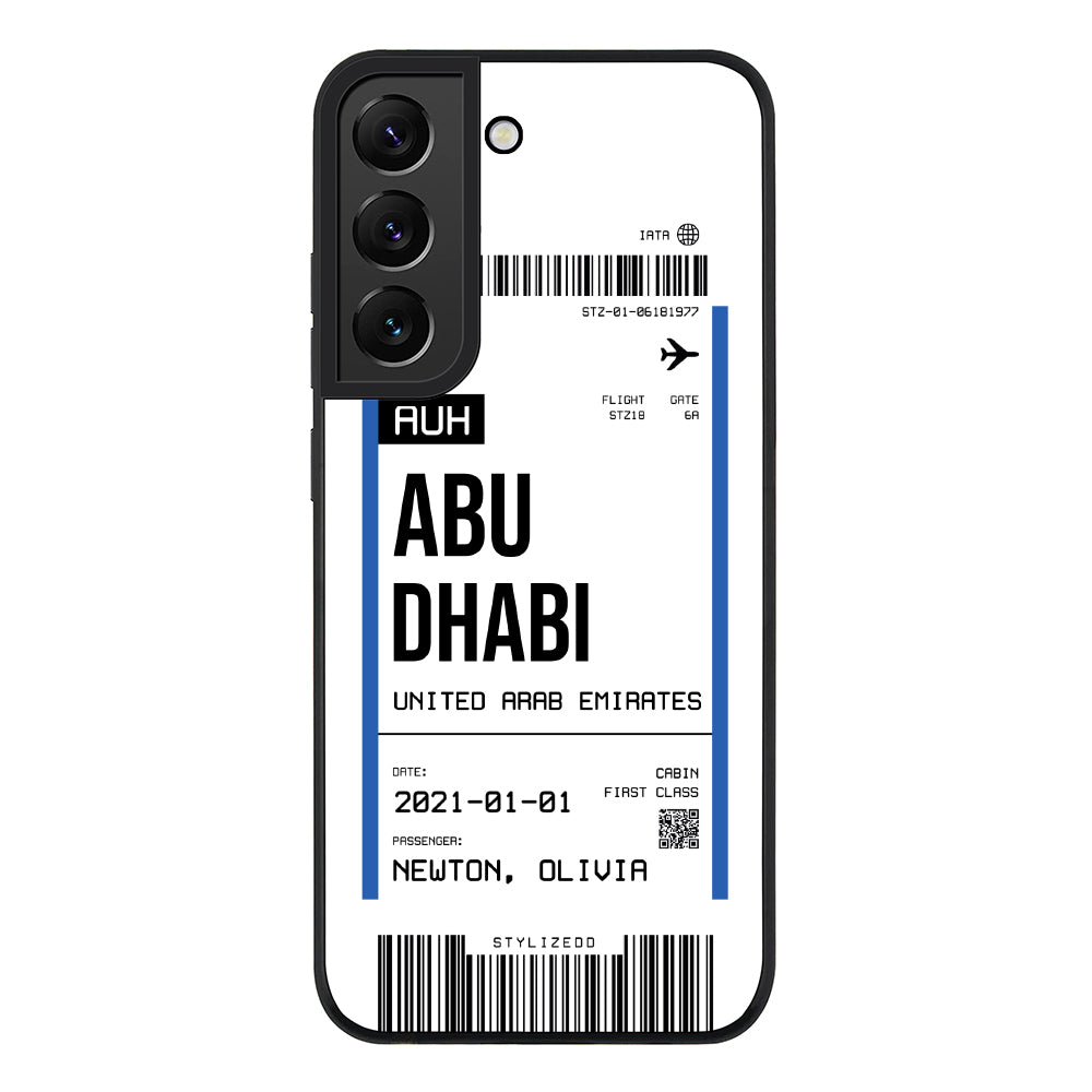 Samsung Galaxy S21 FE 5G / Rugged Black Custom Flight Boarding Pass Ticket Phone Case - Samsung S Series - Stylizedd.com