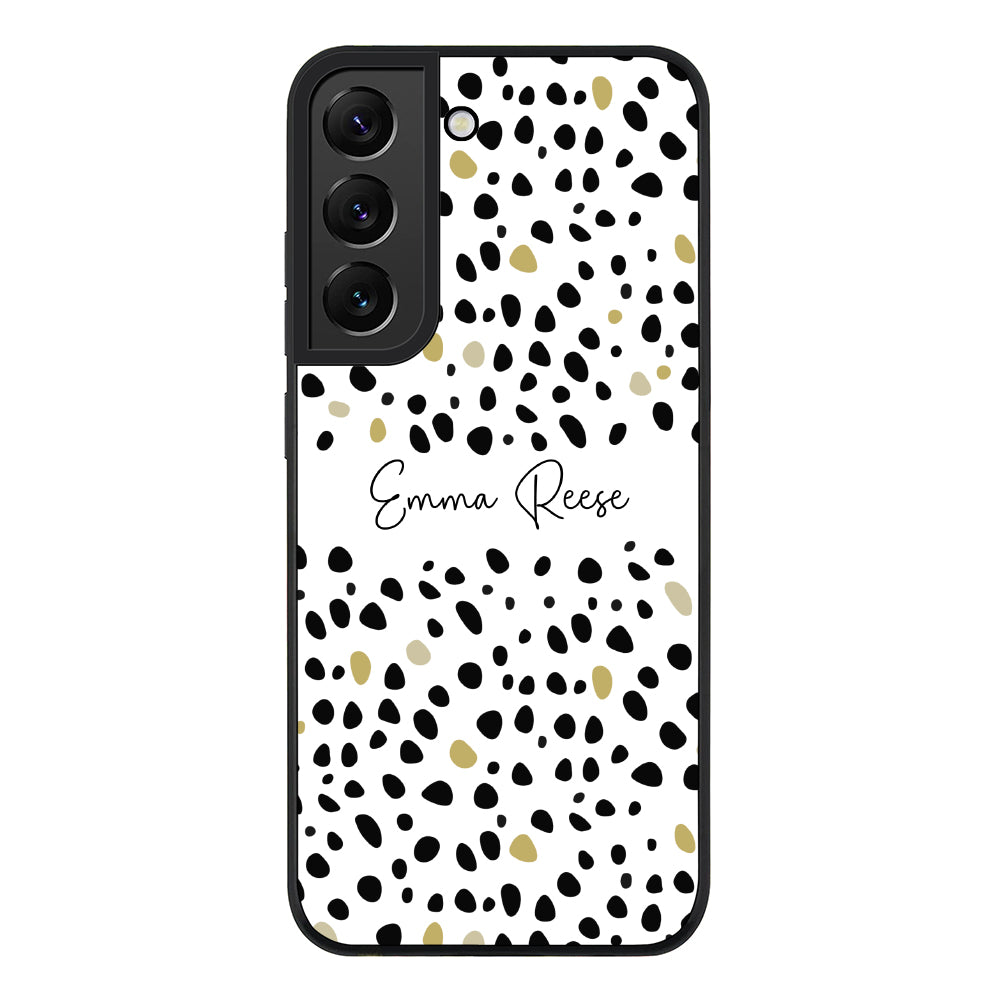 Samsung Galaxy S21 FE 5G / Rugged Black Pebble Multi Color Custom Text, My Name Phone Case - Samsung S Series - Stylizedd.com