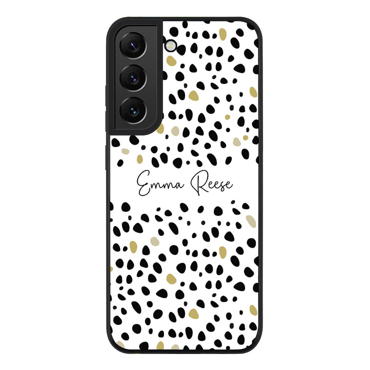 Samsung Galaxy S21 FE 5G / Rugged Black Pebble Multi Color Custom Text, My Name Phone Case - Samsung S Series - Stylizedd.com