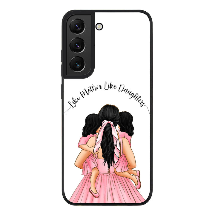 Samsung Galaxy S21 FE 5G / Rugged Black Mother 2 daughters Custom Clipart, Text Phone Case - Samsung S Series - Stylizedd.com
