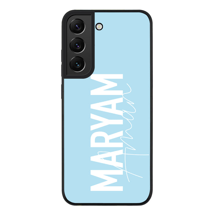 Samsung Galaxy S21 FE 5G / Rugged Black Personalized Name Vertical, Phone Case - Samsung S Series - Stylizedd.com