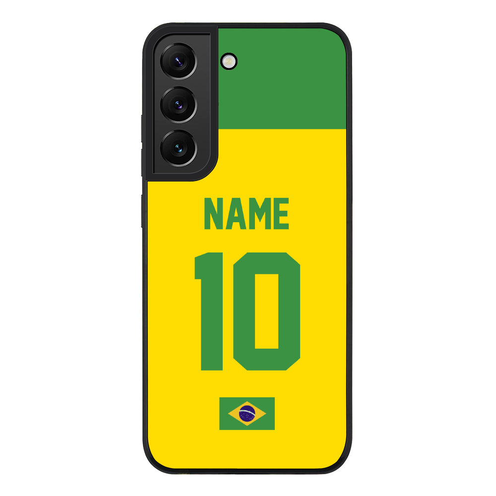 Samsung Galaxy S21 FE 5G / Rugged Black Personalized Football Jersey Phone Case Custom Name & Number - Samsung S Series - Stylizedd.com