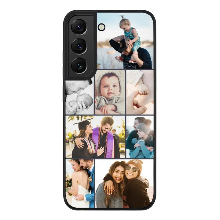 Samsung Galaxy S21 FE 5G / Rugged Black Personalised Photo Collage Grid Phone Case - Samsung S Series - Stylizedd.com