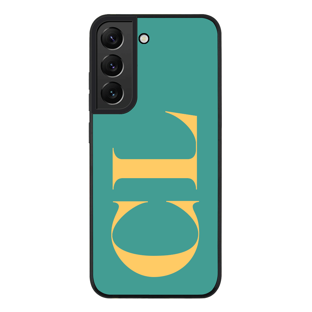 Samsung Galaxy S21 FE 5G / Rugged Black Personalized Monogram Large Initial 3D Shadow Text, Phone Case - Samsung S Series - Stylizedd.com