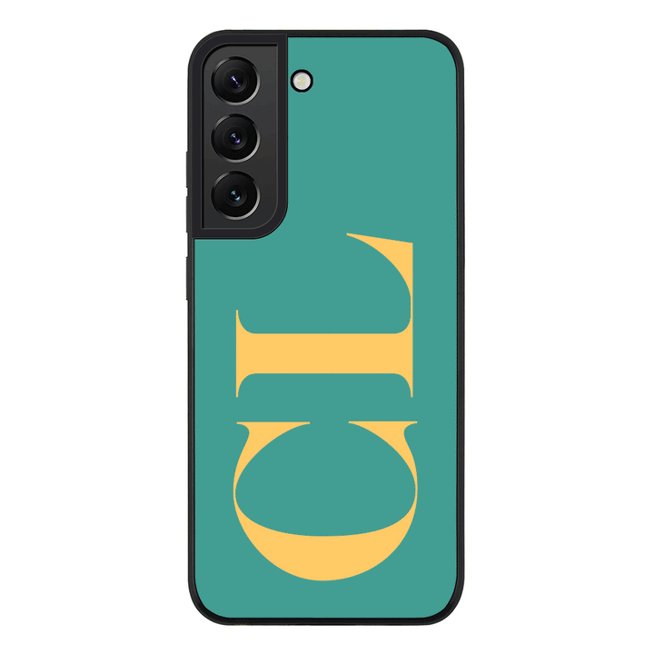 Samsung Galaxy S21 FE 5G / Rugged Black Personalized Monogram Large Initial 3D Shadow Text, Phone Case - Samsung S Series - Stylizedd.com