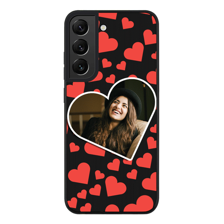 Samsung Galaxy S21 FE 5G / Rugged Black Custom Photo Heart shaped, Phone Case - Samsung S Series - Samsung S Series - Stylizedd.com