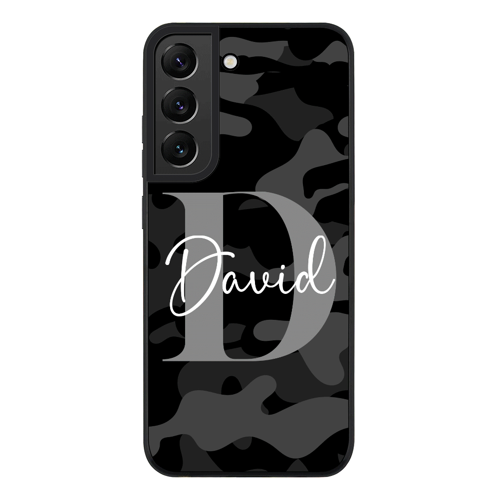 Samsung Galaxy S21 FE 5G / Rugged Black Personalized Name Camouflage Military Camo Phone Case - Samsung S Series - Stylizedd.com