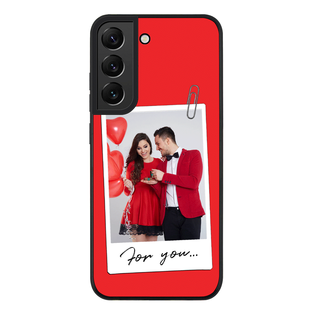 Samsung Galaxy S21 FE 5G / Rugged Black Personalized Polaroid Photo Valentine, Phone Case - Samsung S Series - Stylizedd.com