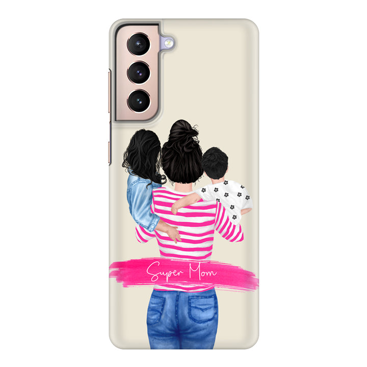 Samsung Galaxy S21 Plus / Snap Classic Custom Clipart Text Mother Son & Daughter Phone Case - Samsung S Series - Stylizedd.com