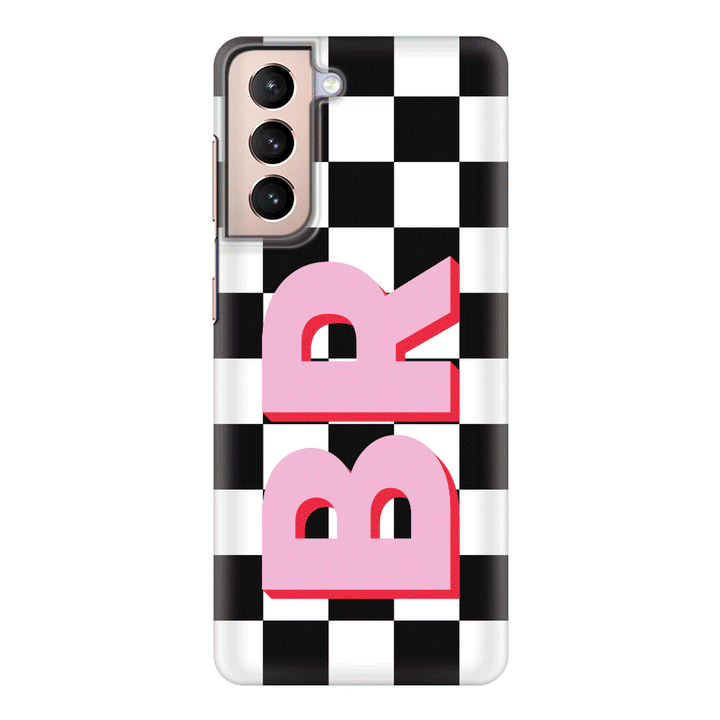 Samsung Galaxy S21 Plus / Snap Classic Custom Monogram Initial Checkerboard, Phone Case - Samsung S Series - Stylizedd.com