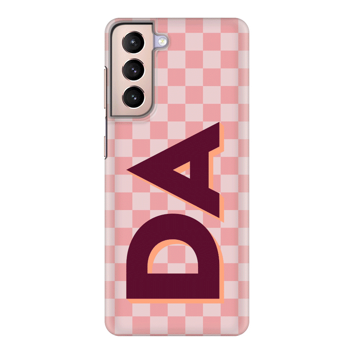 Samsung Galaxy S21 Plus / Snap Classic Custom Monogram Initial Small Checkerboard, Phone Case - Samsung S Series - Stylizedd.com