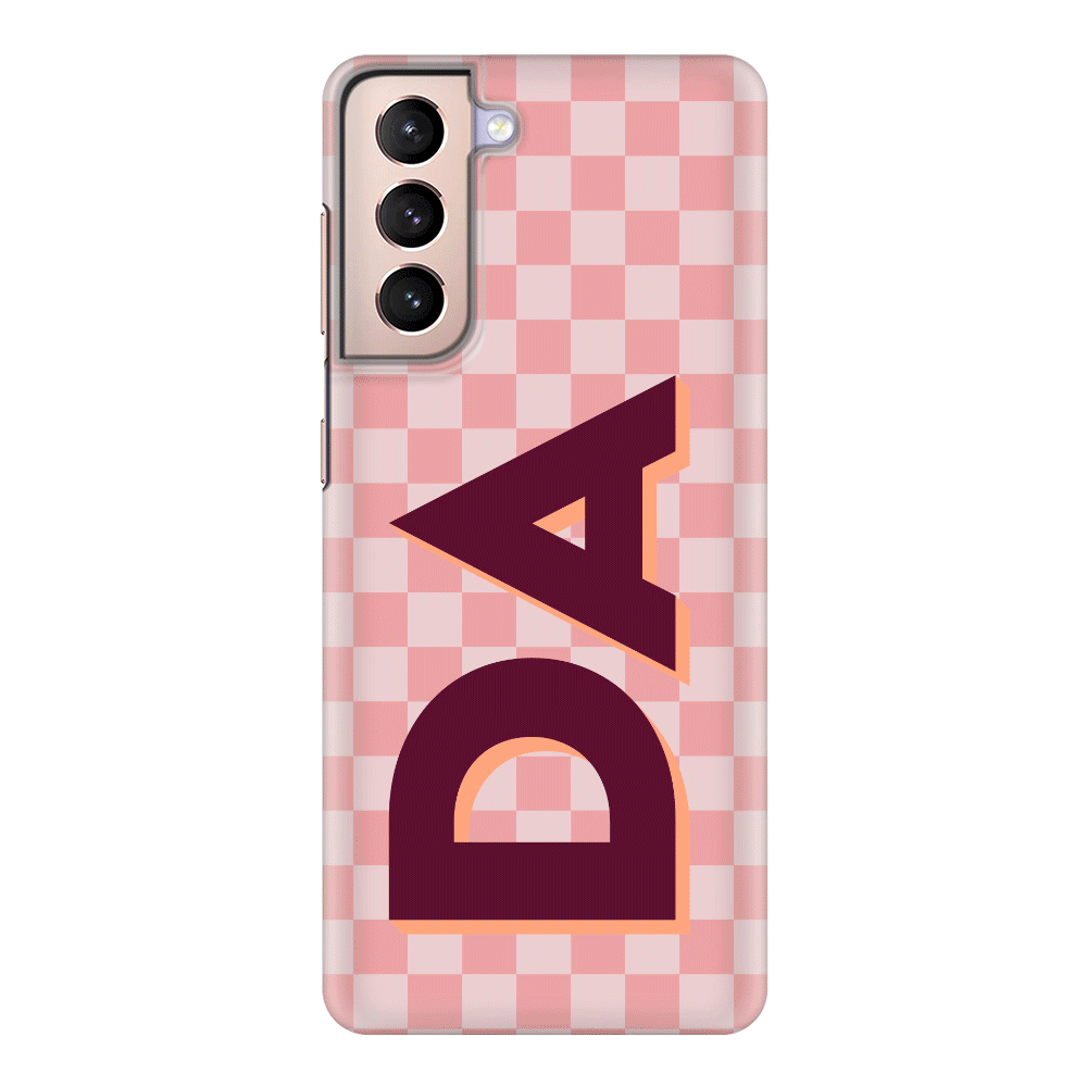 Samsung Galaxy S21 / Snap Classic Custom Monogram Initial Small Checkerboard, Phone Case - Samsung S Series - Stylizedd.com