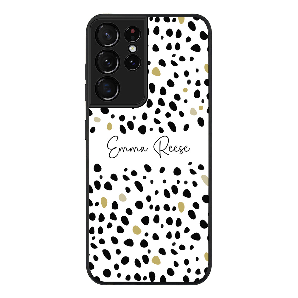 Samsung Galaxy S21 Ultra / Rugged Black Pebble Multi Color Custom Text, My Name Phone Case - Samsung S Series - Stylizedd.com