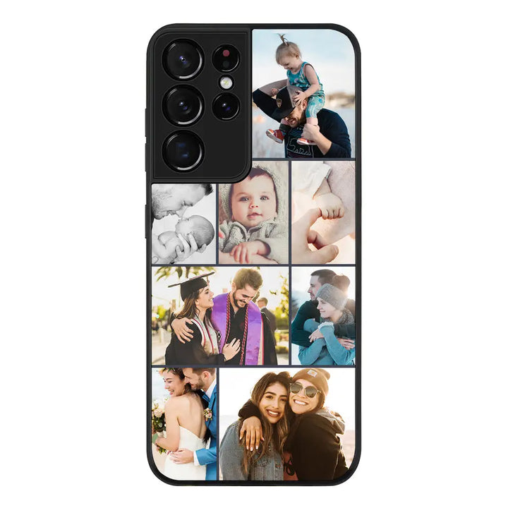 Samsung Galaxy S21 Ultra / Rugged Black Personalised Photo Collage Grid Phone Case - Samsung S Series - Stylizedd.com