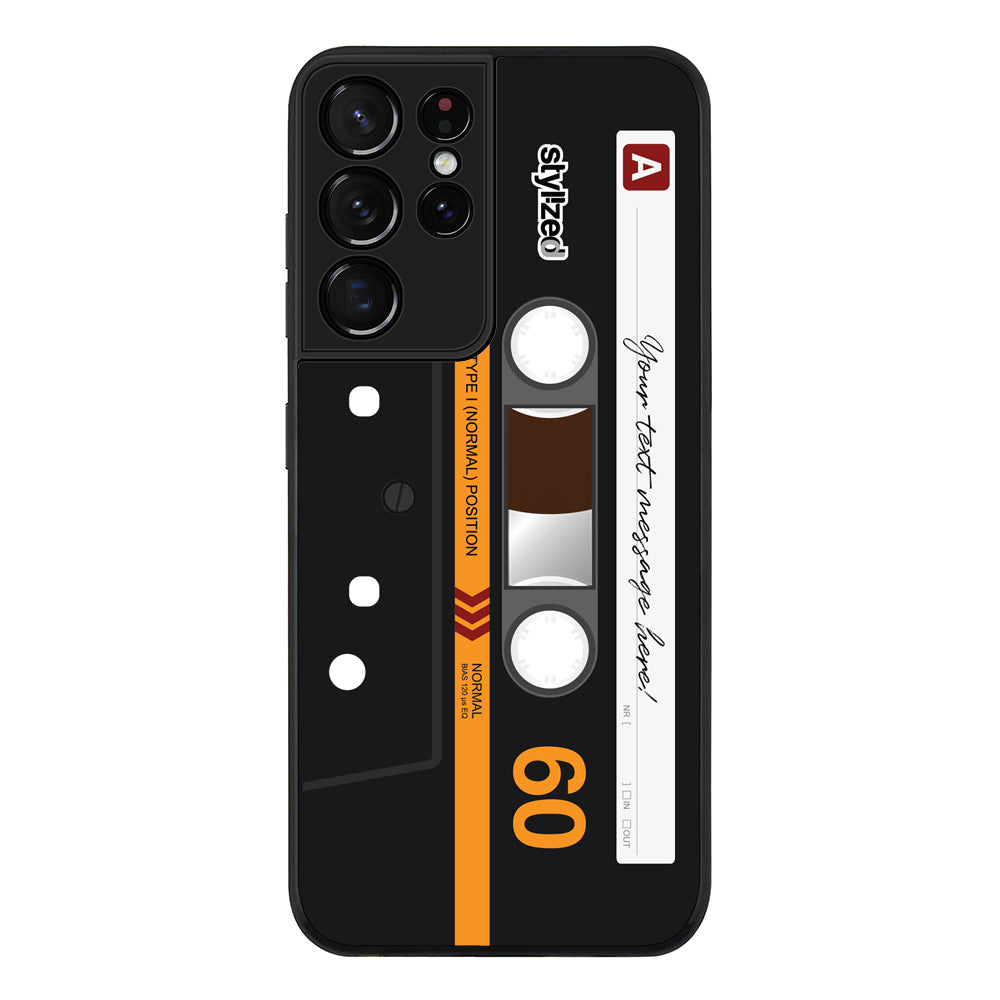 Samsung Galaxy S21 Ultra / Rugged Black Custom Retro Cassette Tape Phone Case - Samsung S Series - Stylizedd.com