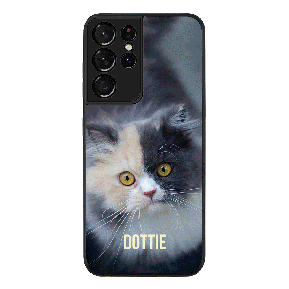 Samsung Galaxy S21 Ultra / Rugged Black Personalized Pet Cat, Phone Case - Samsung S Series - Stylizedd.com