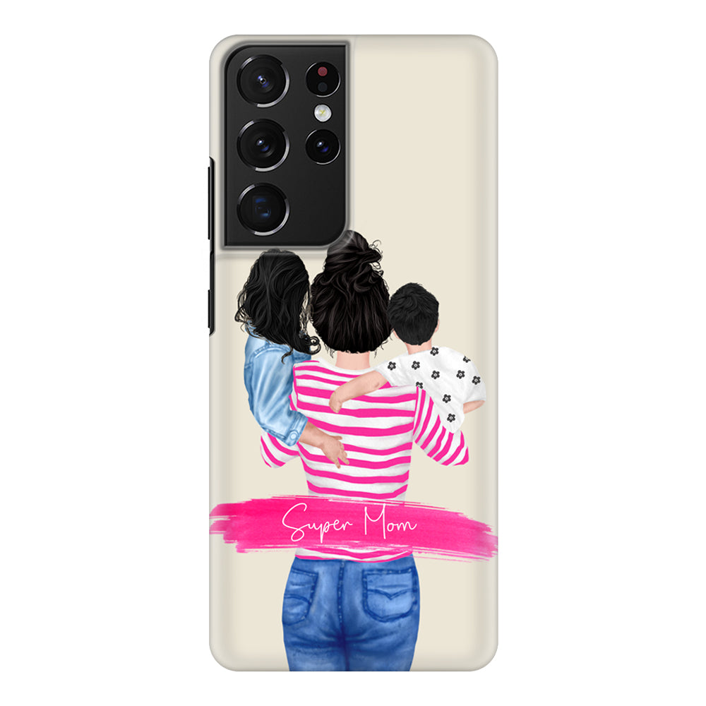 Samsung Galaxy S21 Ultra / Snap Classic Custom Clipart Text Mother Son & Daughter Phone Case - Samsung S Series - Stylizedd.com