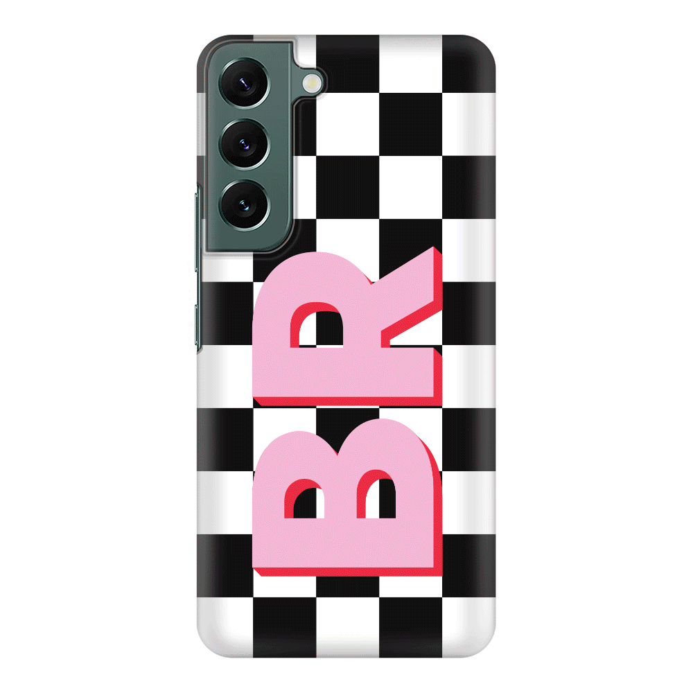 Samsung Galaxy S22 Plus / Snap Classic Custom Monogram Initial Checkerboard, Phone Case - Samsung S Series - Stylizedd.com
