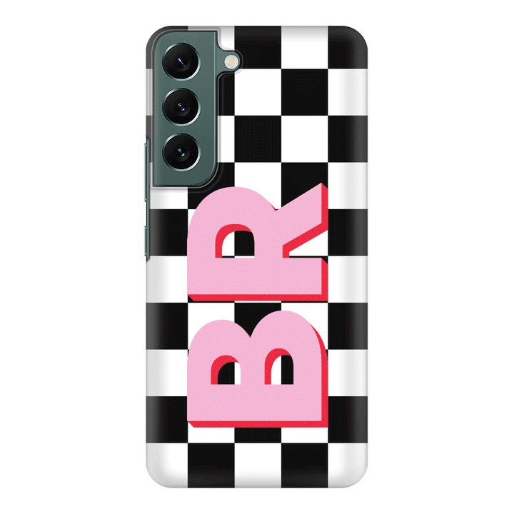 Samsung Galaxy S22 Plus / Snap Classic Custom Monogram Initial Checkerboard, Phone Case - Samsung S Series - Stylizedd.com