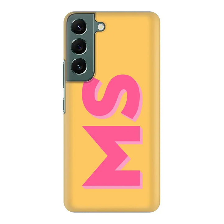 Samsung Galaxy S23 Ultra / Rugged Black Personalized Monogram Initial 3D Shadow Text Phone Case - Samsung S Series - Stylizedd.com