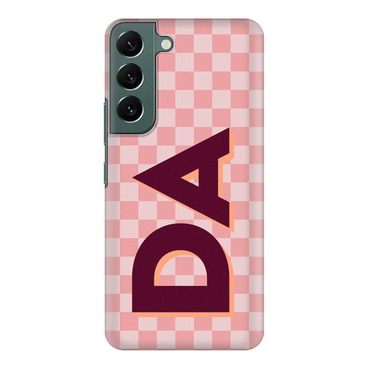 Samsung Galaxy S22 / Snap Classic Custom Monogram Initial Small Checkerboard, Phone Case - Samsung S Series - Stylizedd.com
