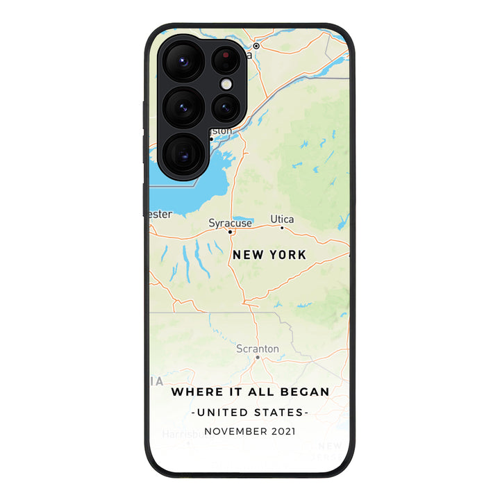 Samsung Galaxy S22 Ultra / Rugged Black Personalized map, Phone Case - Samsung S Series - Stylizedd.com
