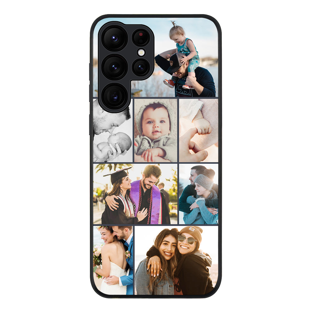 Samsung Galaxy S22 Ultra / Rugged Black Personalised Photo Collage Grid Phone Case - Samsung S Series - Stylizedd.com
