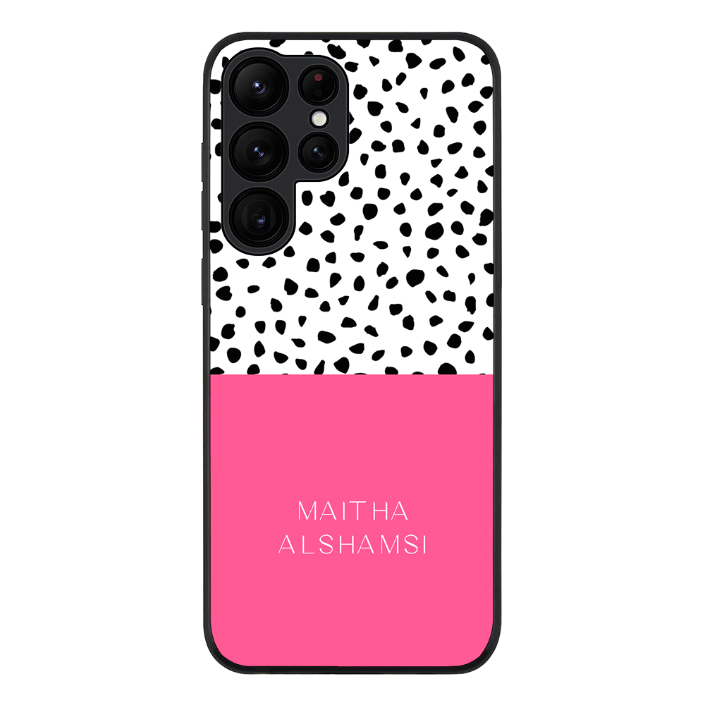 Samsung Galaxy S22 Ultra / Rugged Black Personalized Text Colorful Spotted Dotted, Phone Case - Samsung S Series - Stylizedd.com