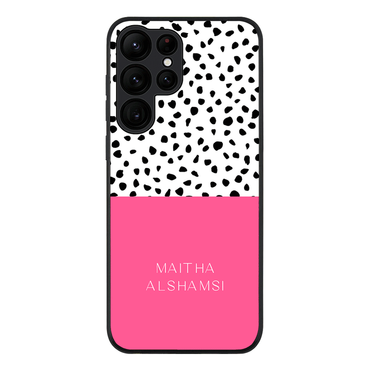 Samsung Galaxy S22 Ultra / Rugged Black Personalized Text Colorful Spotted Dotted, Phone Case - Samsung S Series - Stylizedd.com
