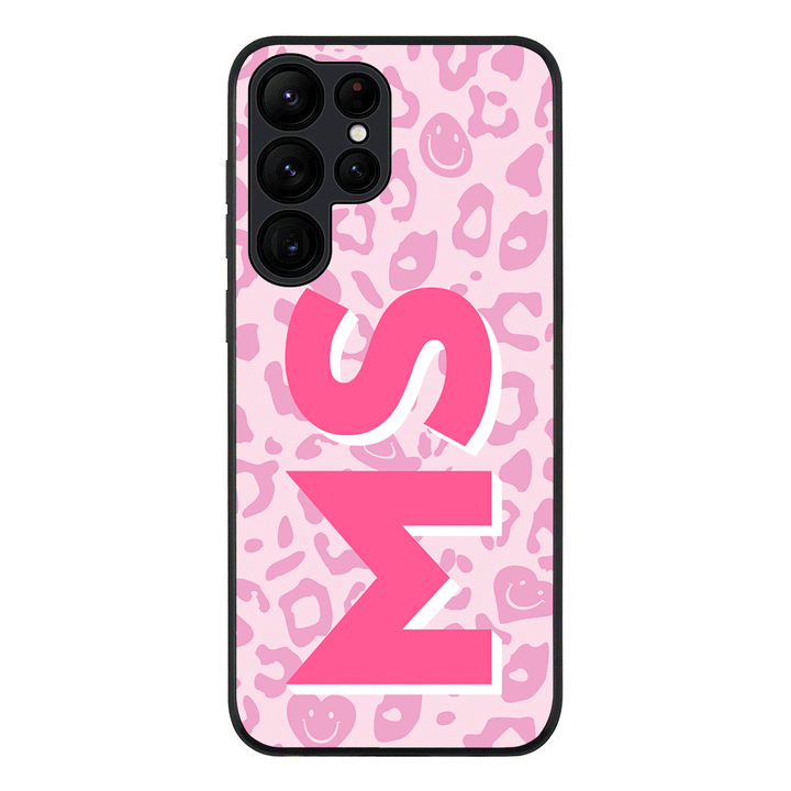 Samsung Galaxy S22 Ultra / Rugged Black Custom Monogram Initial 3D Shadow Text Seamless Pattern, Phone Case - Samsung S Series - Stylizedd.com