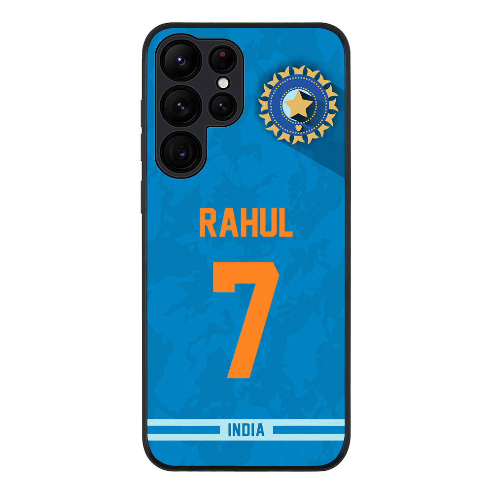 Samsung Galaxy S22 Ultra / Rugged Black Personalized Cricket Jersey Phone Case Custom Name & Number - Samsung S Series - Stylizedd.com