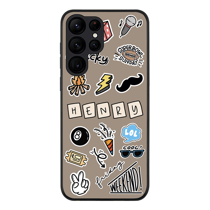 Samsung Galaxy S22 Ultra / Rugged Black Personalized Name Lucky Guy Sticker, Phone Case - Samsung S Series - Stylizedd.com
