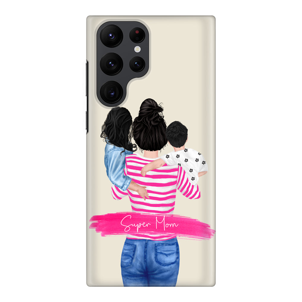 Samsung Galaxy S22 Ultra / Snap Classic Custom Clipart Text Mother Son & Daughter Phone Case - Samsung S Series - Stylizedd.com