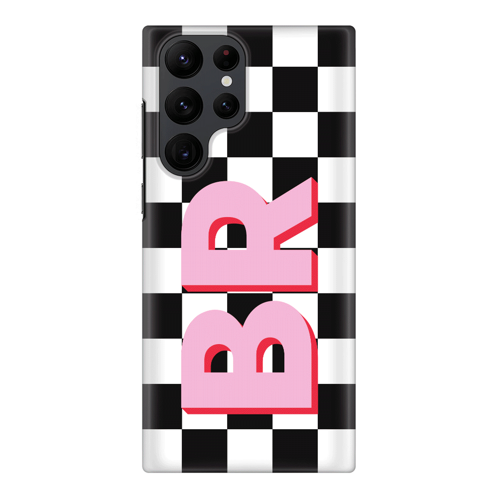 Samsung Galaxy S22 Ultra / Snap Classic Custom Monogram Initial Checkerboard, Phone Case - Samsung S Series - Stylizedd.com