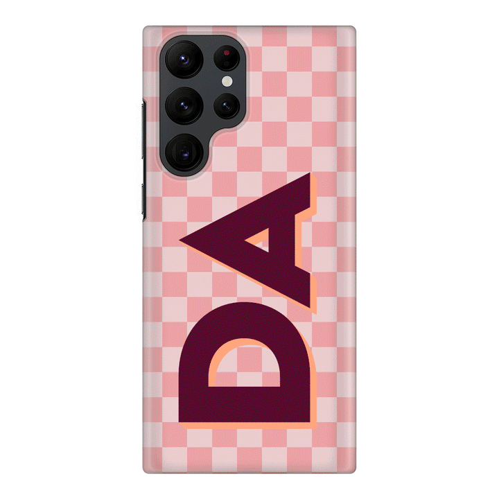 Samsung Galaxy S22 Ultra / Snap Classic Custom Monogram Initial Small Checkerboard, Phone Case - Samsung S Series - Stylizedd.com