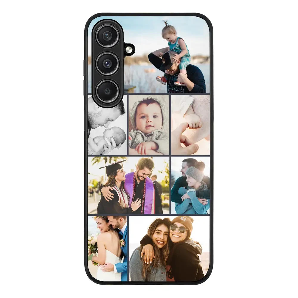 Samsung Galaxy S23 FE / Rugged Black Personalised Photo Collage Grid Phone Case - Samsung S Series - Stylizedd.com