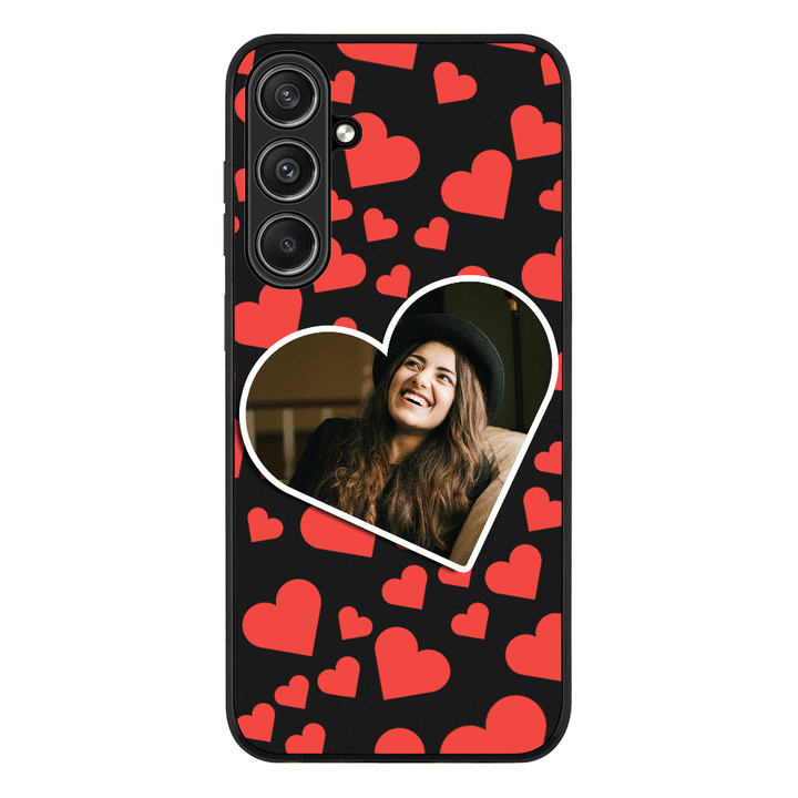 Samsung Galaxy S23 FE / Rugged Black Custom Photo Heart shaped, Phone Case - Samsung S Series - Samsung S Series - Stylizedd.com