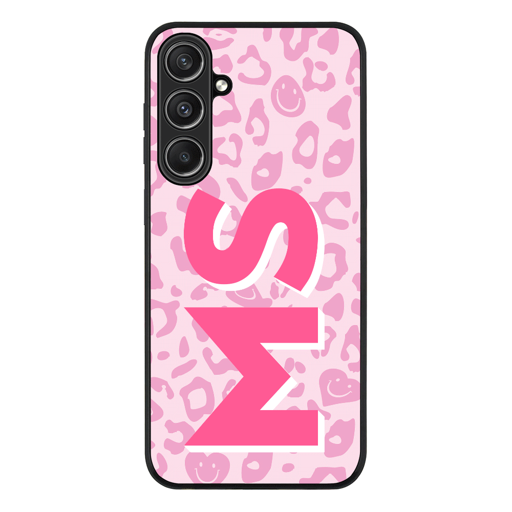 Samsung Galaxy S23 FE / Rugged Black Custom Monogram Initial 3D Shadow Text Seamless Pattern, Phone Case - Samsung S Series - Stylizedd.com