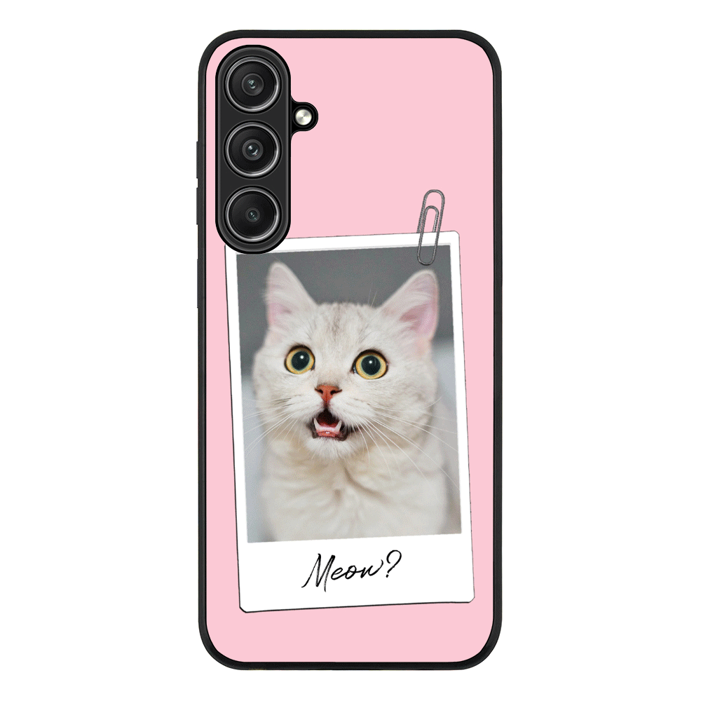Samsung Galaxy S23 FE / Rugged Black Polaroid Photo Pet Cat, Phone Case - Samsung S Series- Stylizedd.com