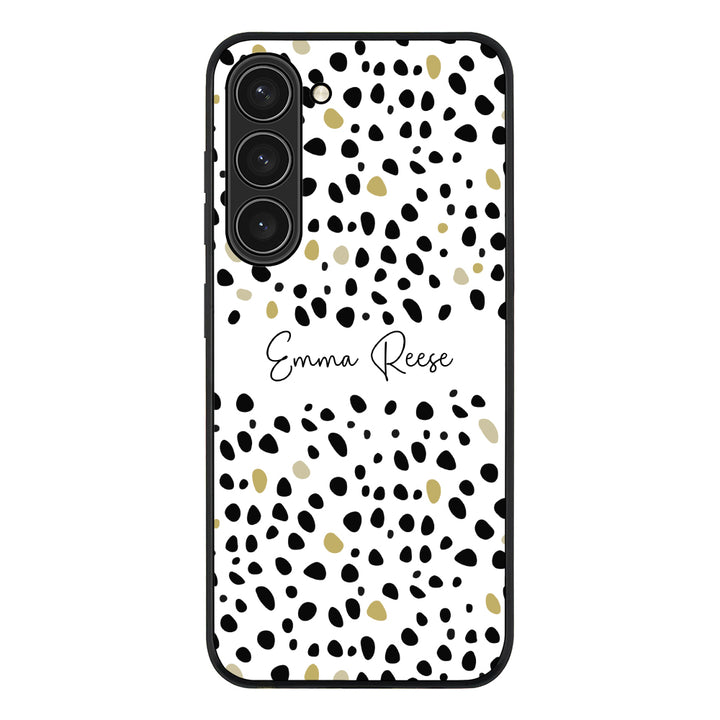Samsung Galaxy S23 Plus / Rugged Black Pebble Multi Color Custom Text, My Name Phone Case - Samsung S Series - Stylizedd.com