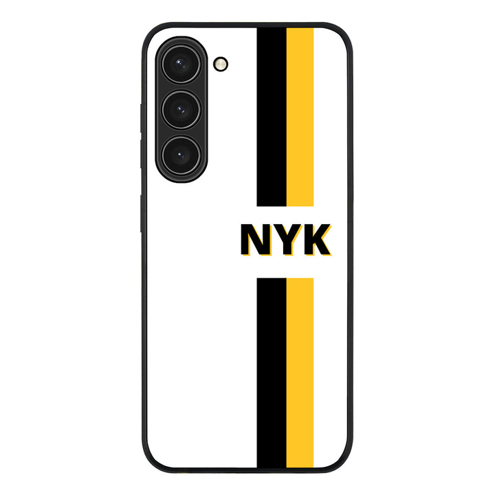 Samsung Galaxy S23 Plus / Rugged Black Custom Striped Monogram Phone Case - Samsung S Series - Stylizedd.com
