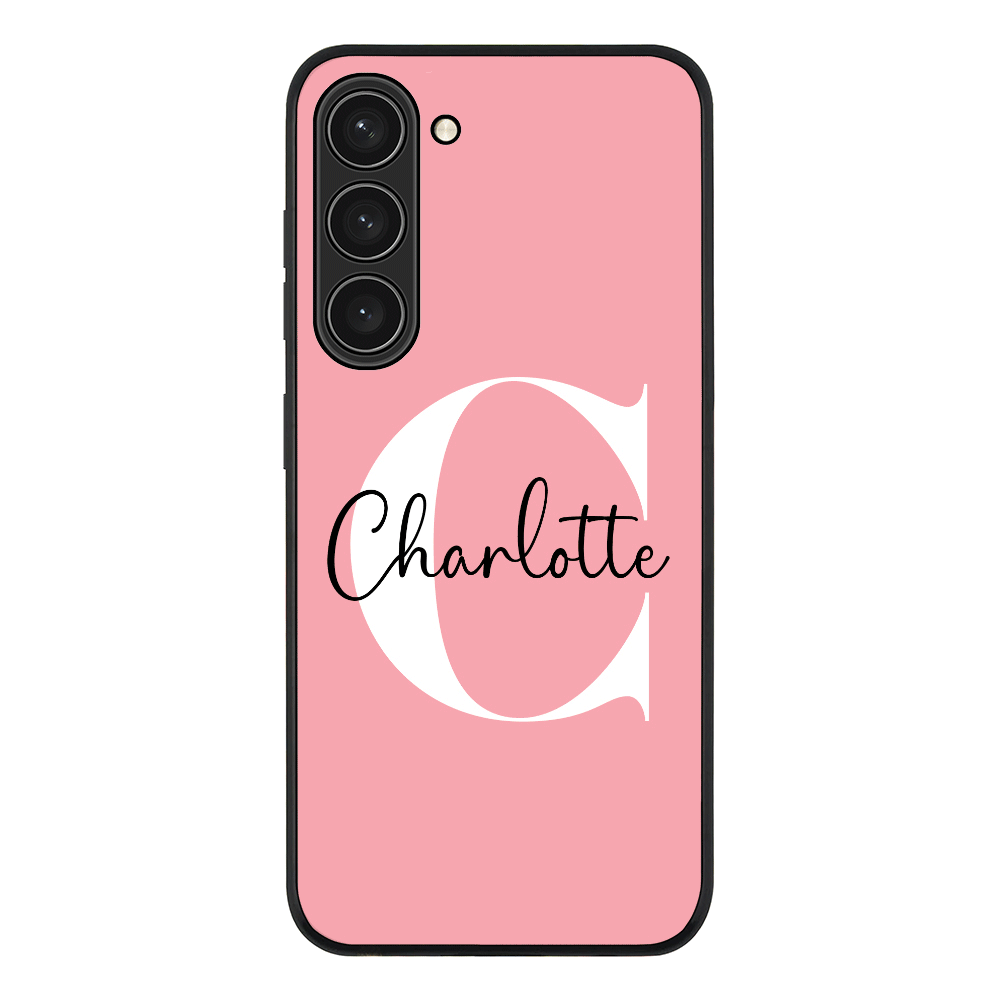 Samsung Galaxy S23 Plus / Rugged Black Custom Monogram Large Initial Name & Letter, Phone Case - Samsung S Series - Stylizedd.com
