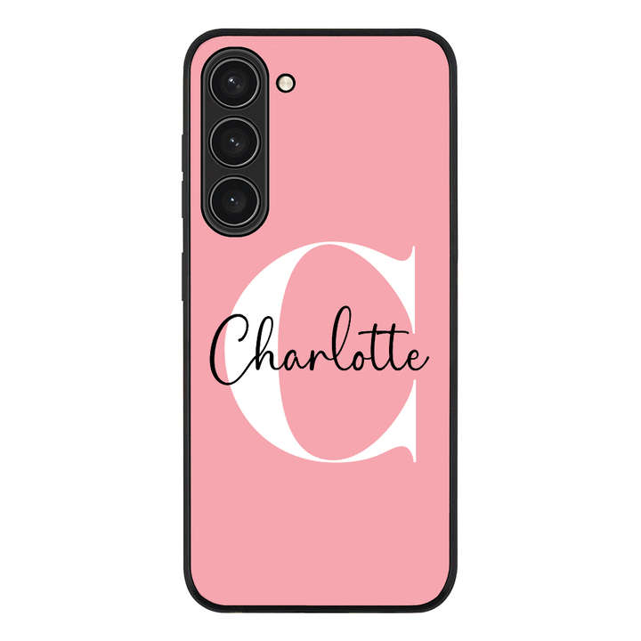 Samsung Galaxy S23 Plus / Rugged Black Custom Monogram Large Initial Name & Letter, Phone Case - Samsung S Series - Stylizedd.com