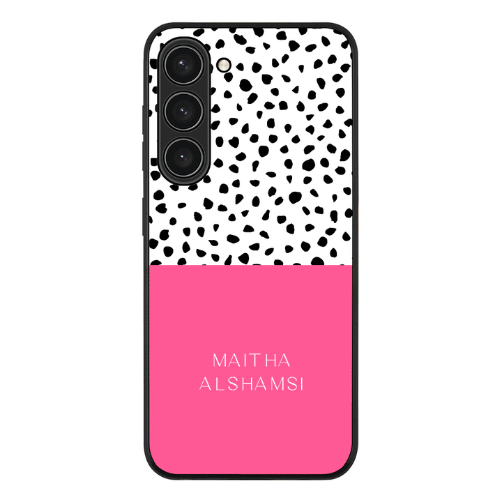 Samsung Galaxy S23 Plus / Rugged Black Personalized Text Colorful Spotted Dotted, Phone Case - Samsung S Series - Stylizedd.com