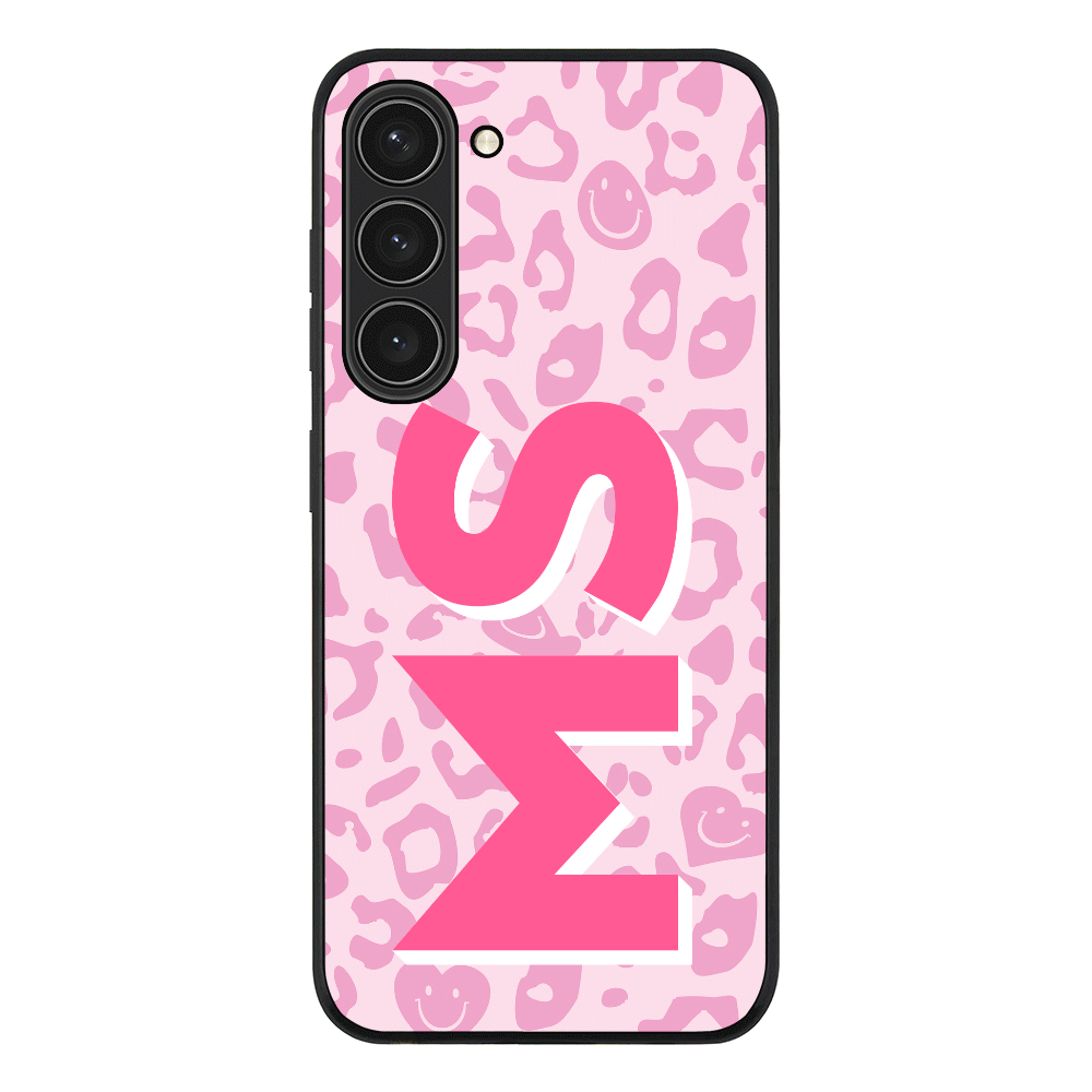 Samsung Galaxy S23 Plus / Rugged Black Custom Monogram Initial 3D Shadow Text Seamless Pattern, Phone Case - Samsung S Series - Stylizedd.com