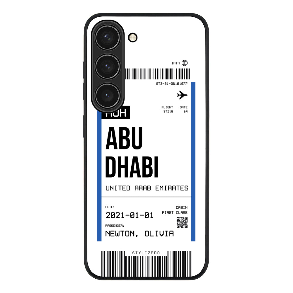 Samsung Galaxy S23 / Rugged Black Custom Flight Boarding Pass Ticket Phone Case - Samsung S Series - Stylizedd.com